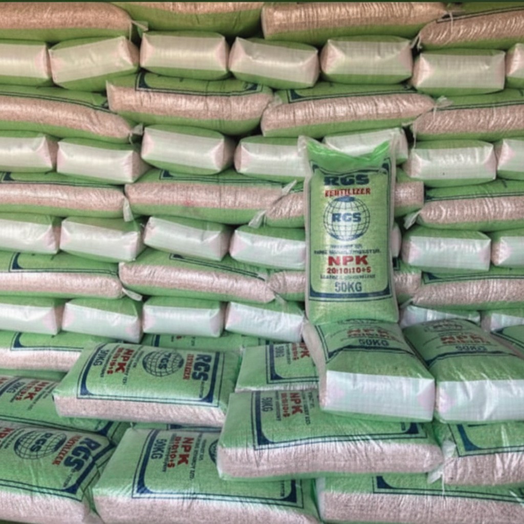 NPK and urea fertilizer bags