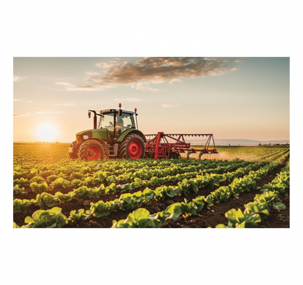 Tractor ploughing a field in Kano, Nigeria